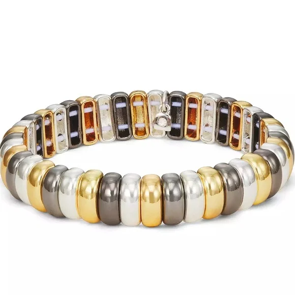 Elegant Tri-Tone Bracelet and Stud Earrings by Nine West (NIB/NIP) - Picture 3 of 7